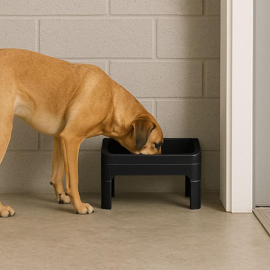 IRIS® Black Adjustable Elevated Pet Feeder, 2ct.
